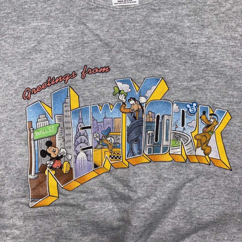 VTG Disney Store Greetings New York Mickey Mouse Small Sweatshirt USA Deadstock - Picture 5 of 9